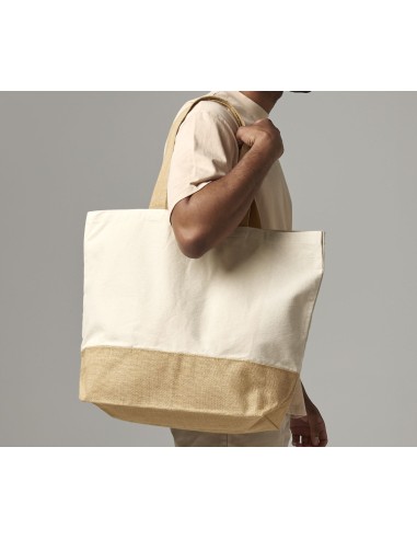 WES-W452-Jute Base Canvas Bag XL